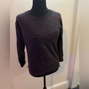Missoni Dark Multicolor Crew Neck Striped Light Sweater